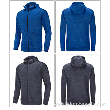 Zip Up Jacket Polyester Unisex Plain Hoodie Jacket